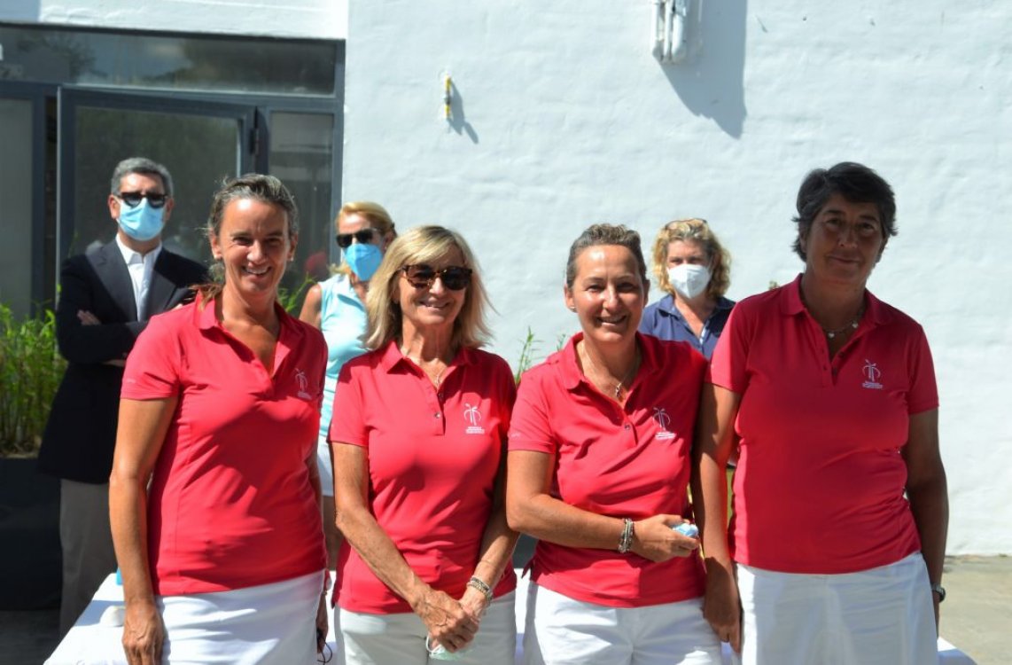 Inmaculada Gil-Delgado, MªPilar Bravo, Rosario Fernández y Concepción Sanchez, ganadoras de la Final del Circuito Femenino de Andalucía en El Rompido